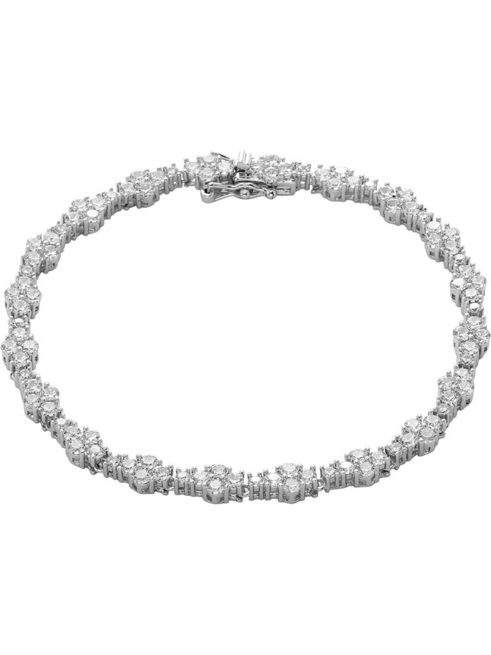 Iced Out 14K Gold Plated Ankle Bracelet - Minimalist Pink Silver Anklet for